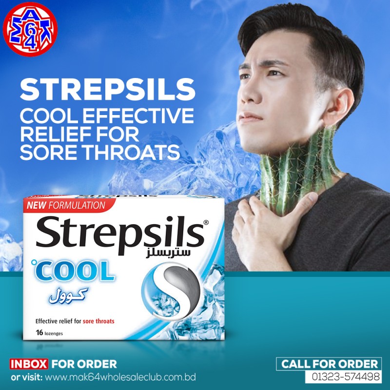STREPSILS COOL EFFECTIVE RELIEF FOR SORE THROATS(16 LOZENGES)